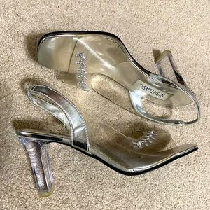 clear block heels